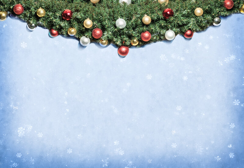 Christmas Garland Border — Blue