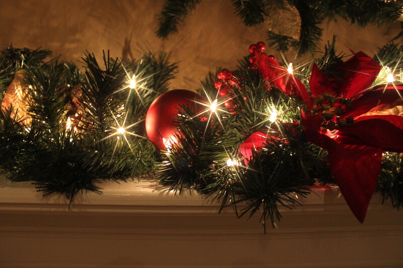 Christmas Garland on Mantel
