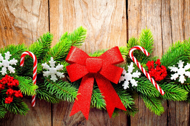 Christmas Garland with Bow