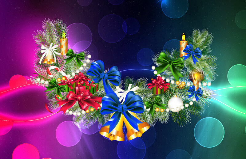 Christmas Garland with Bows