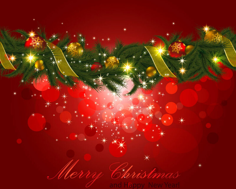 Christmas Garland with Ornaments — Red, Festive