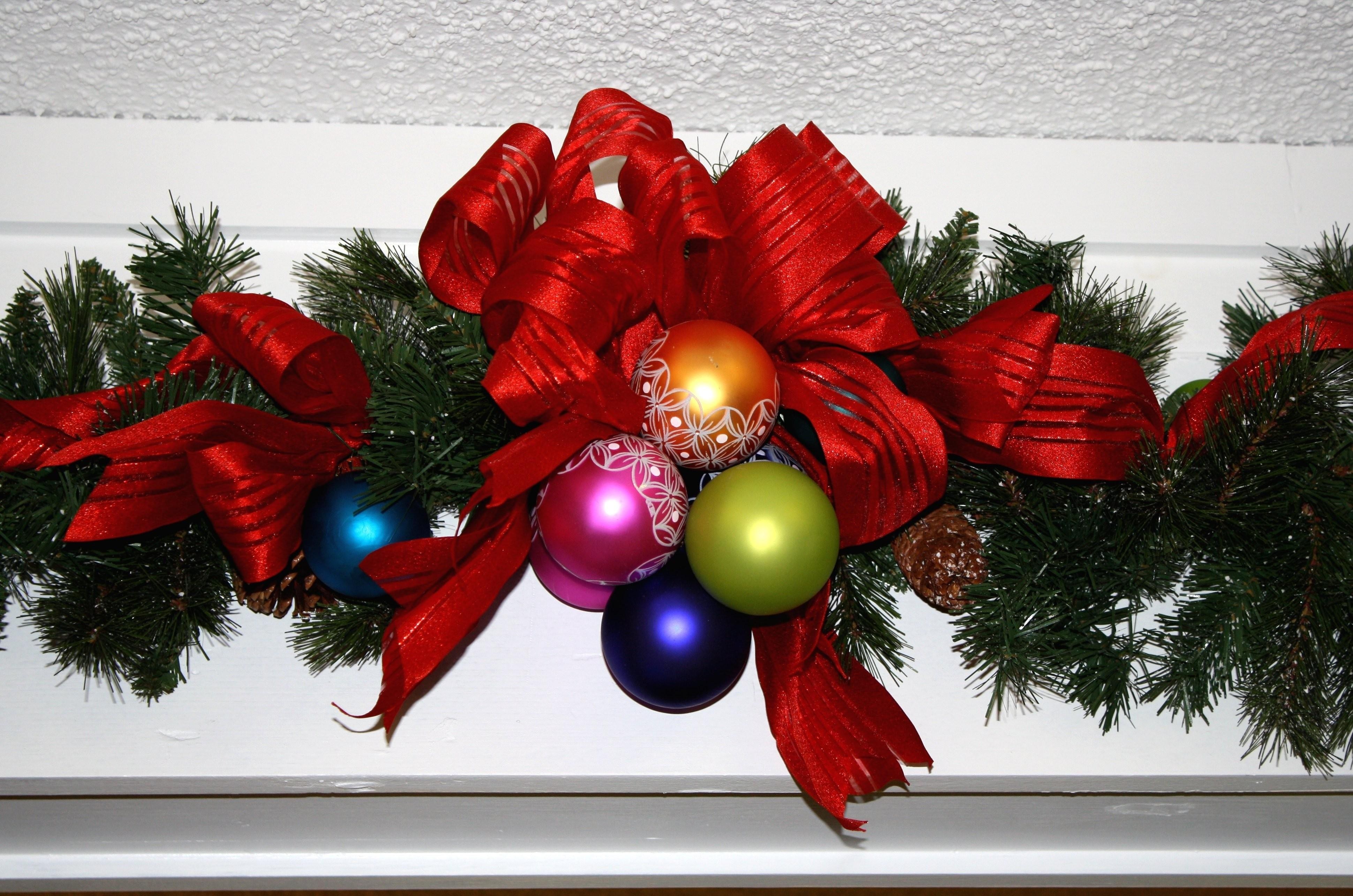 Christmas garland with ornaments