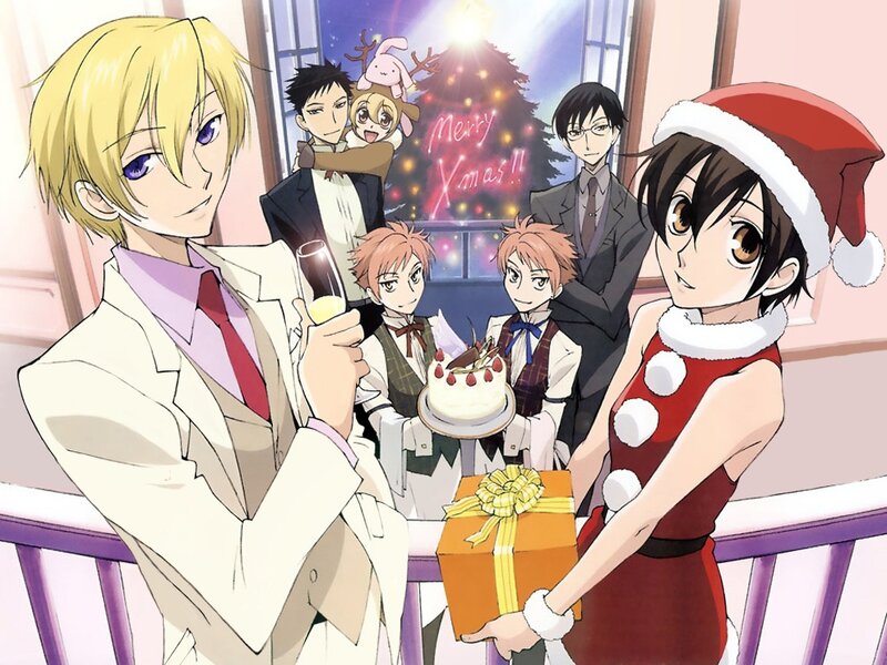 Christmas gathering of anime characters