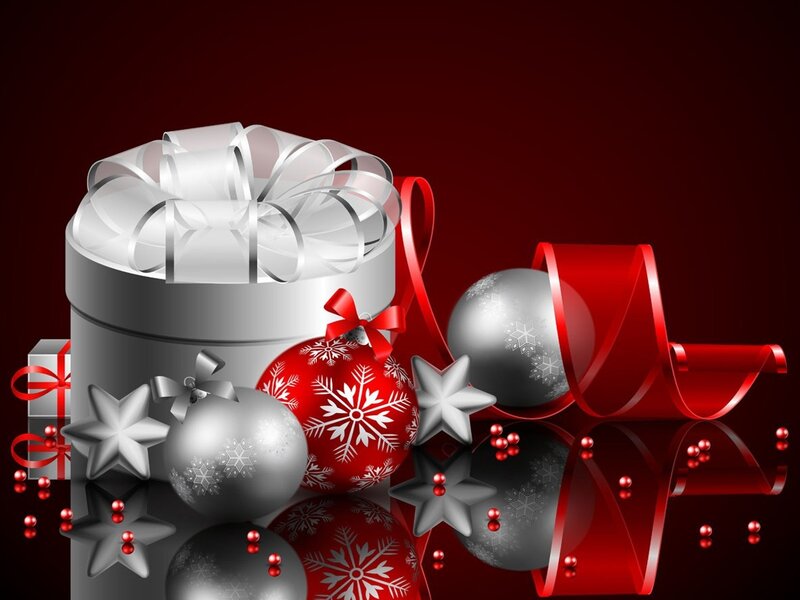 Christmas Gift and Ornaments — Red