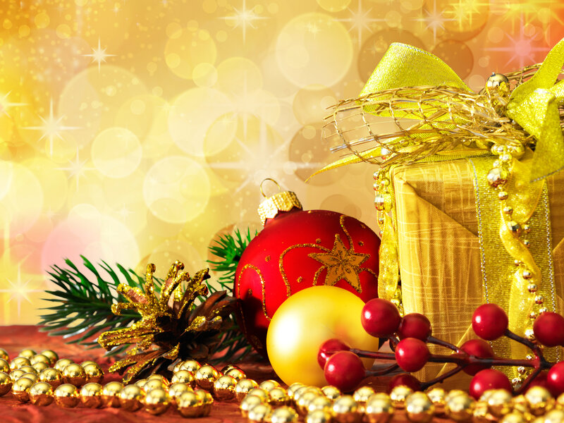Christmas Gift Arrangement — Gold, Festive