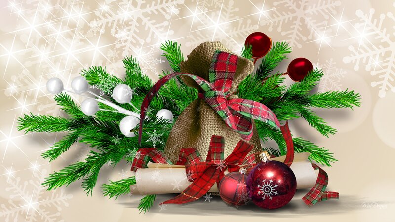 Christmas Gift Arrangement — Green, Festive