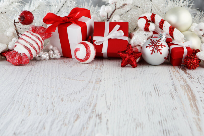 Christmas Gift Arrangement — Red, Festive, Winter, Photograph, Gift Boxes, Ornaments