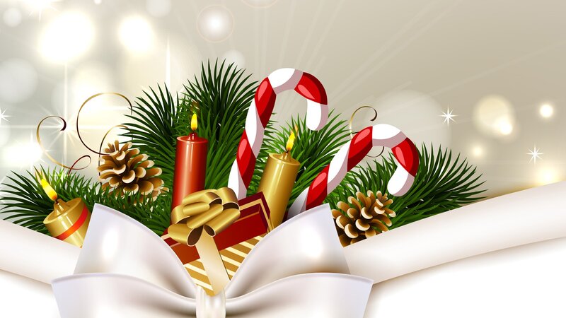 Christmas Gift Arrangement — White, Festive