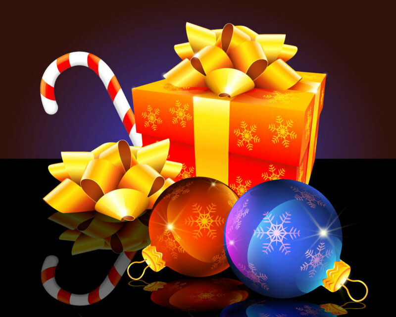 Christmas Gift Box — Gold, Festive