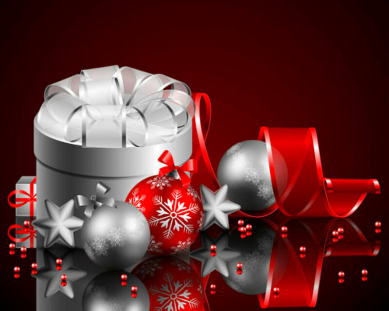 Christmas Gift Box — Red, Festive, Winter, 3d Render