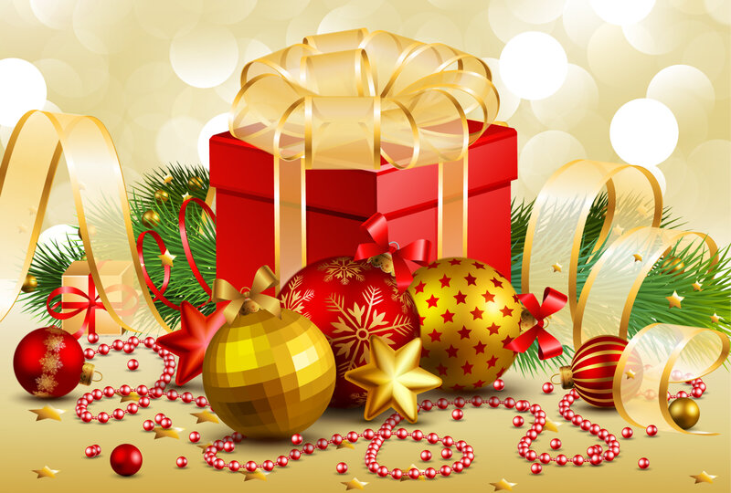 Christmas Gift Box with Ornaments