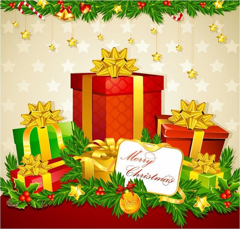 Christmas Gift Boxes — Red, Festive, Winter