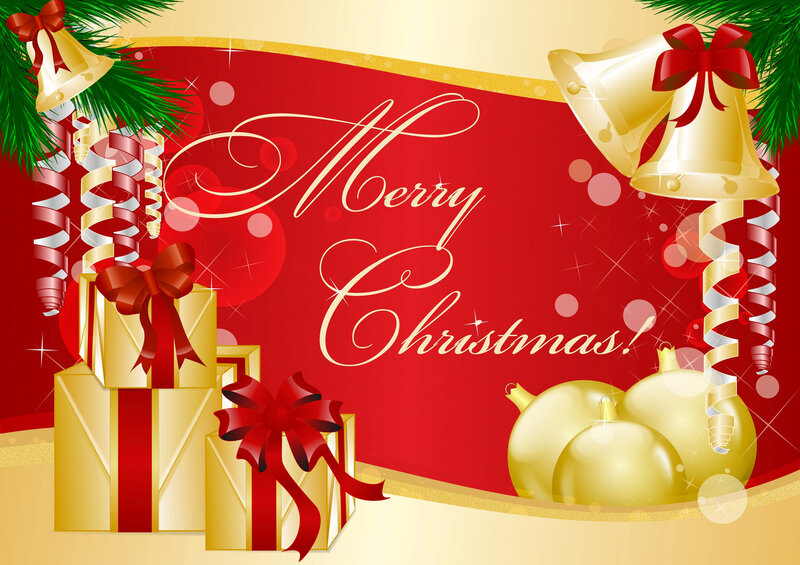Christmas Gift Boxes — Red, Festive, Winter, Vector Art