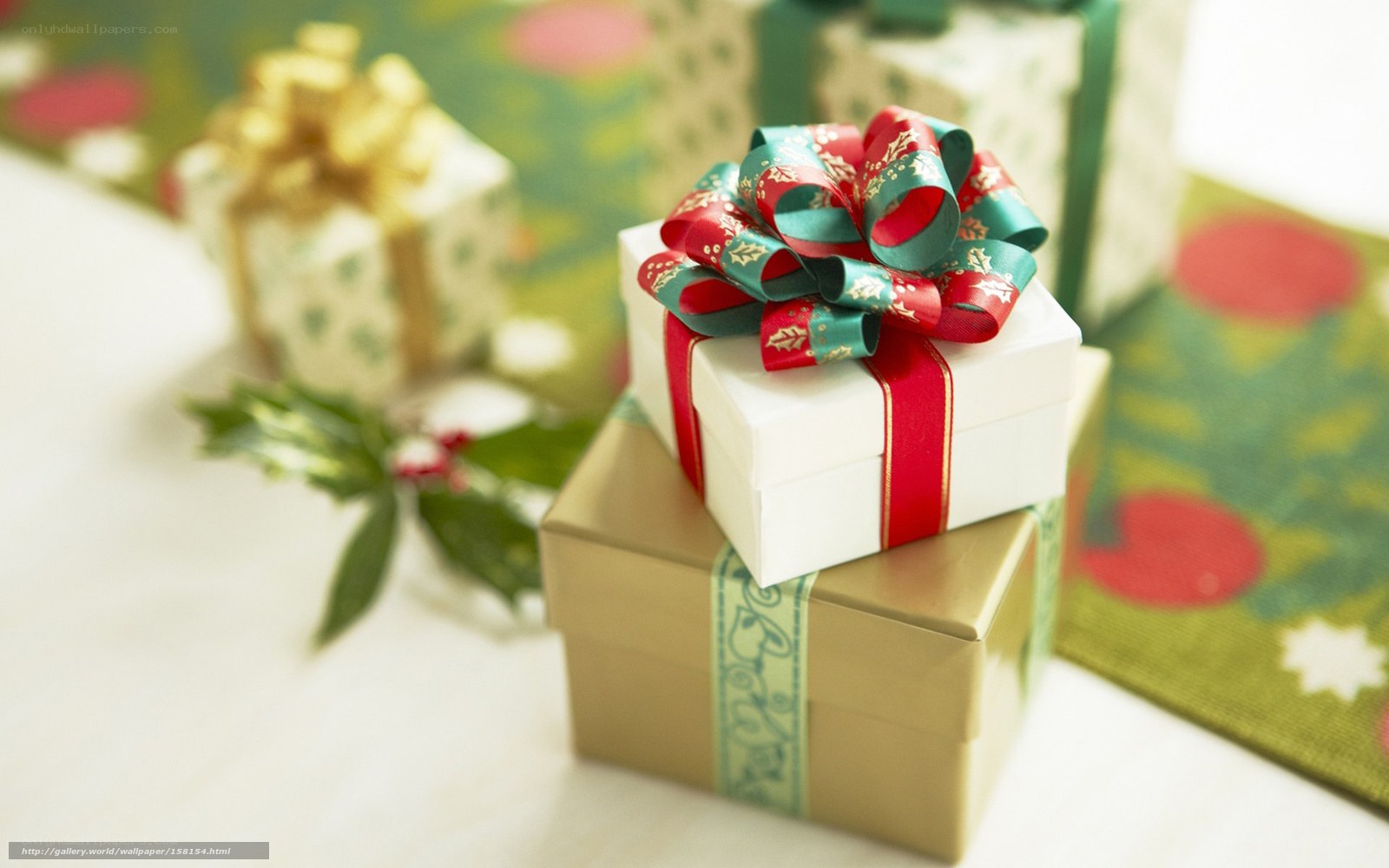 Christmas gift boxes with bows