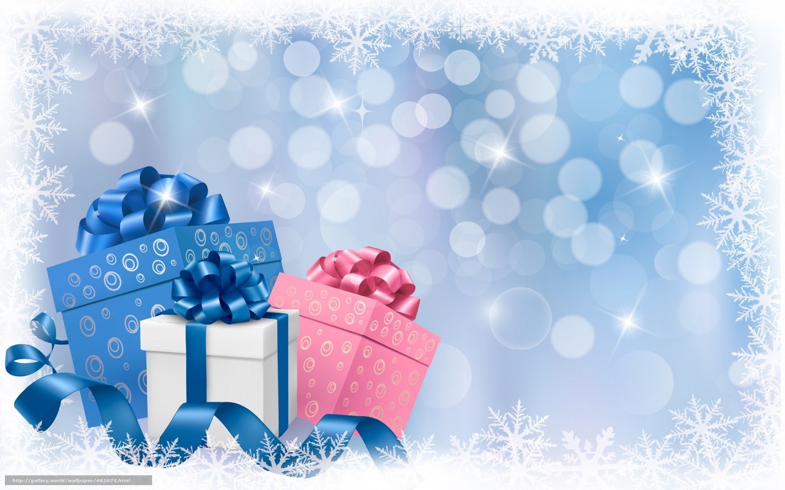 Christmas gift boxes with snowflakes