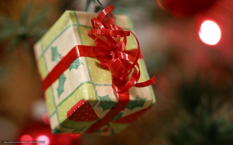 Christmas gift on tree