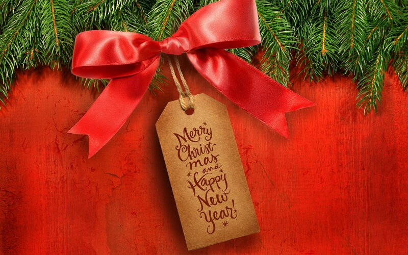 Christmas gift tag with bow
