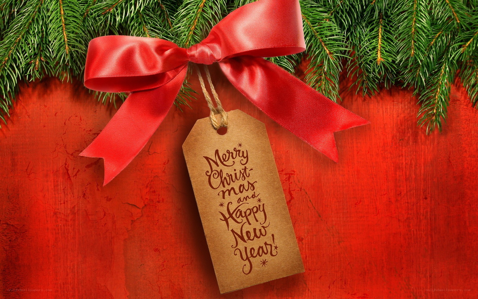 Christmas gift tag with bow