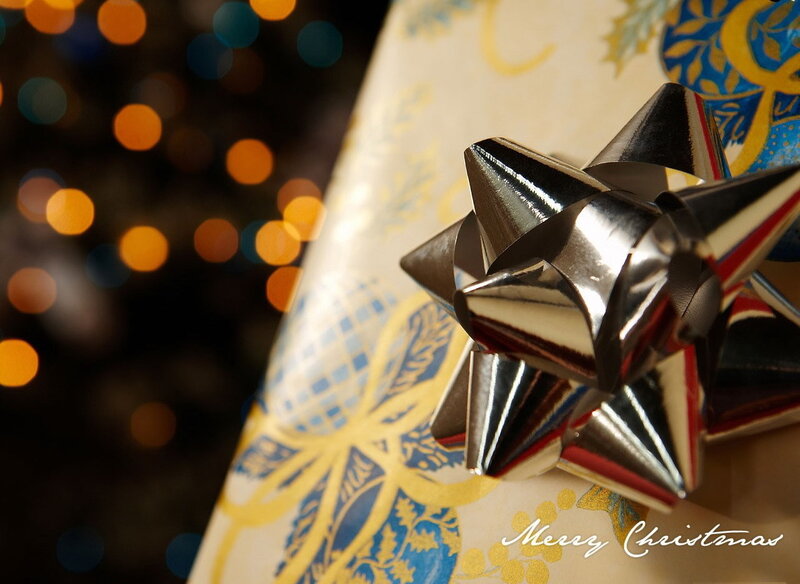 Christmas gift with bow