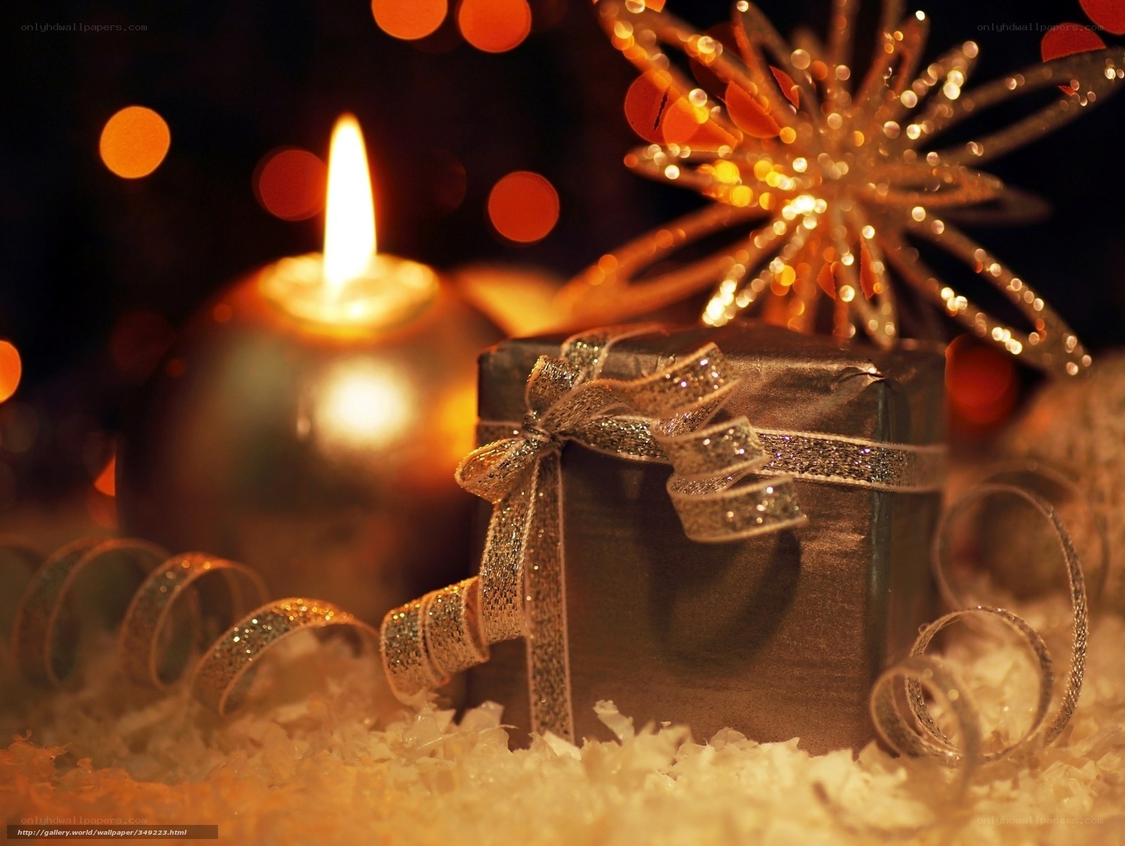 Christmas gift with candle