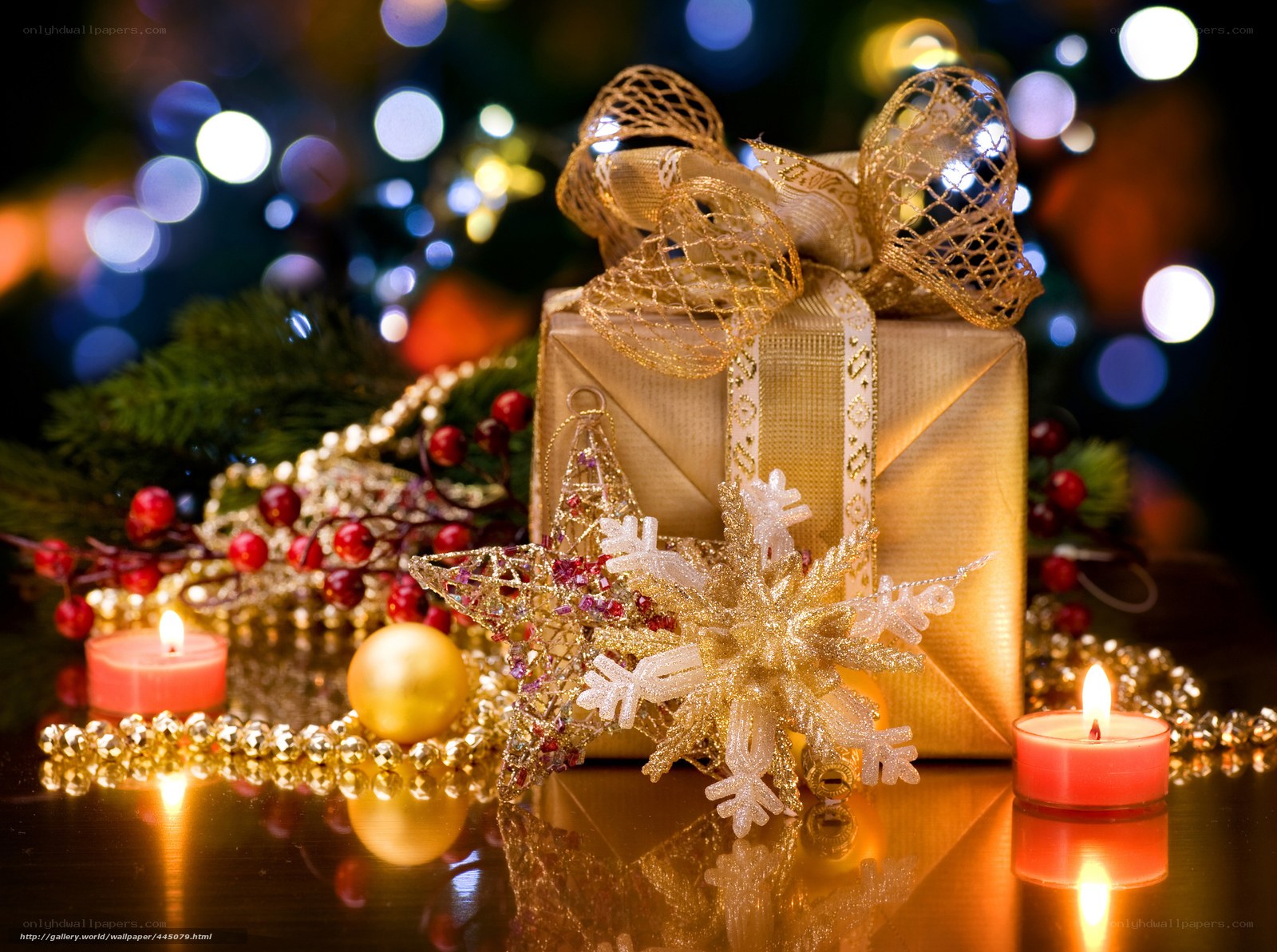 Christmas gift with decorations