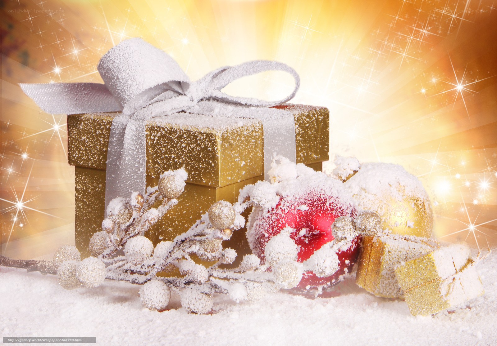 Christmas gift with ornaments