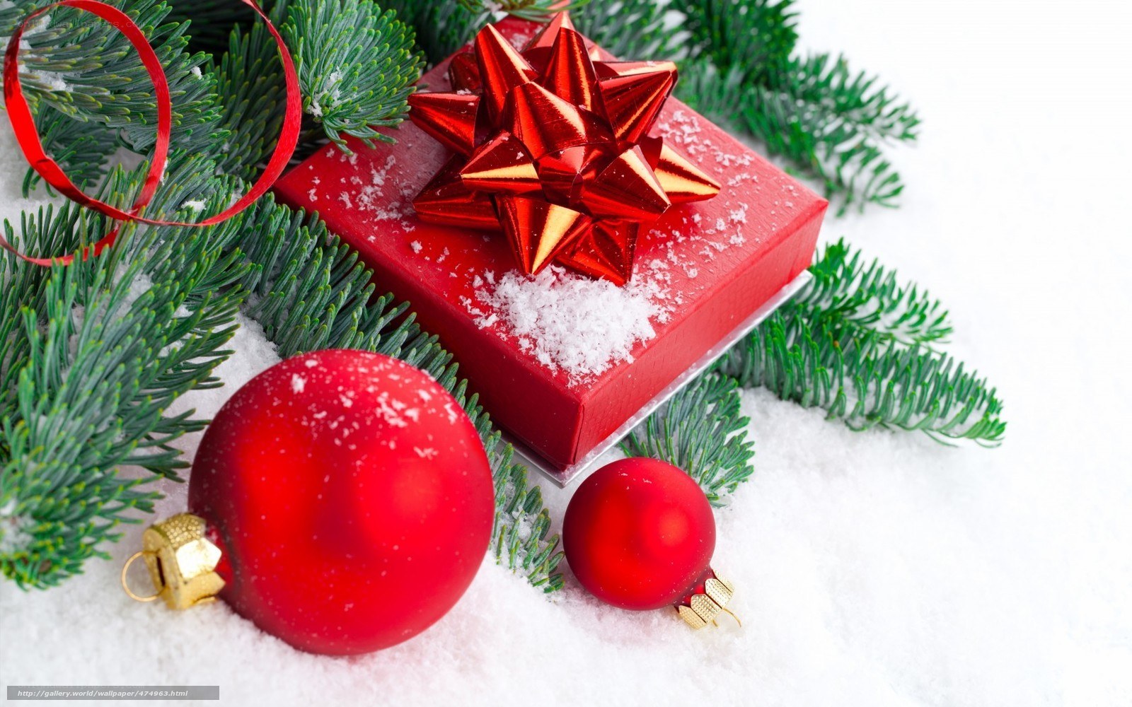 Christmas gift with ornaments