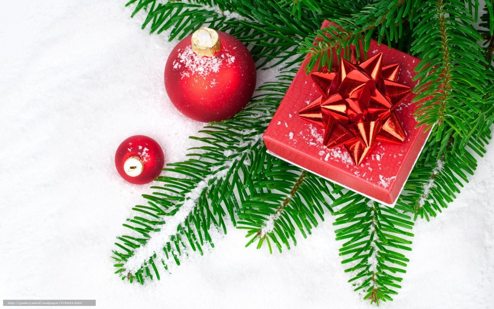 Christmas gift with ornaments