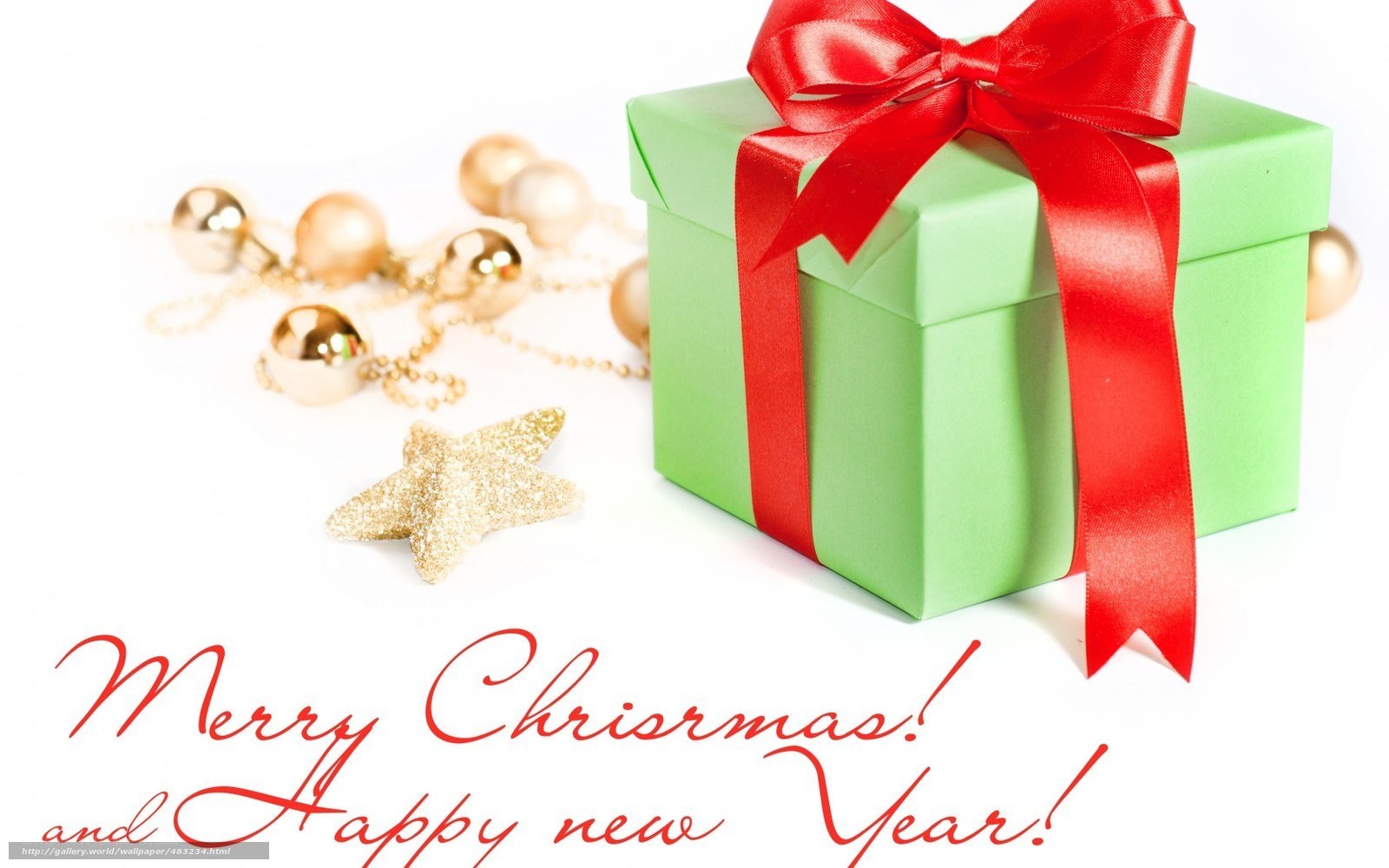 Christmas gift with ornaments
