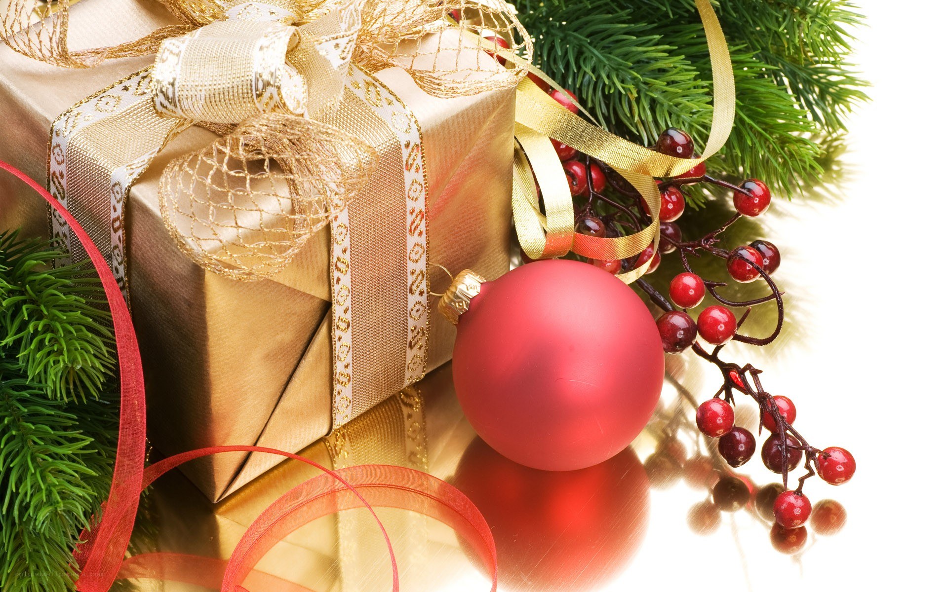 Christmas gift with ornaments