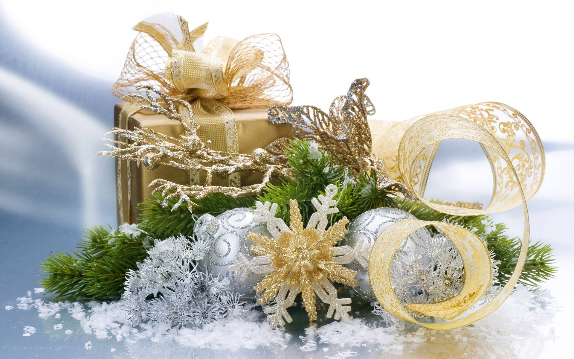 Christmas gift with ornaments