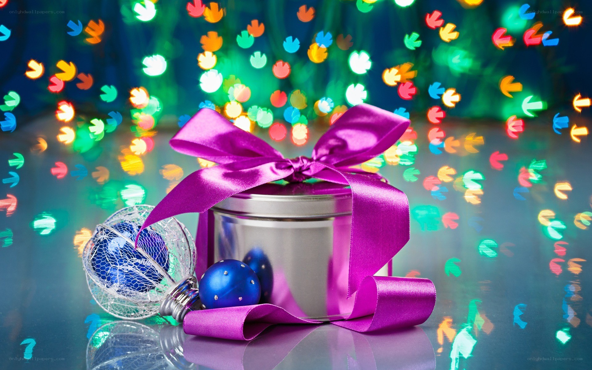 Christmas gift with ornaments