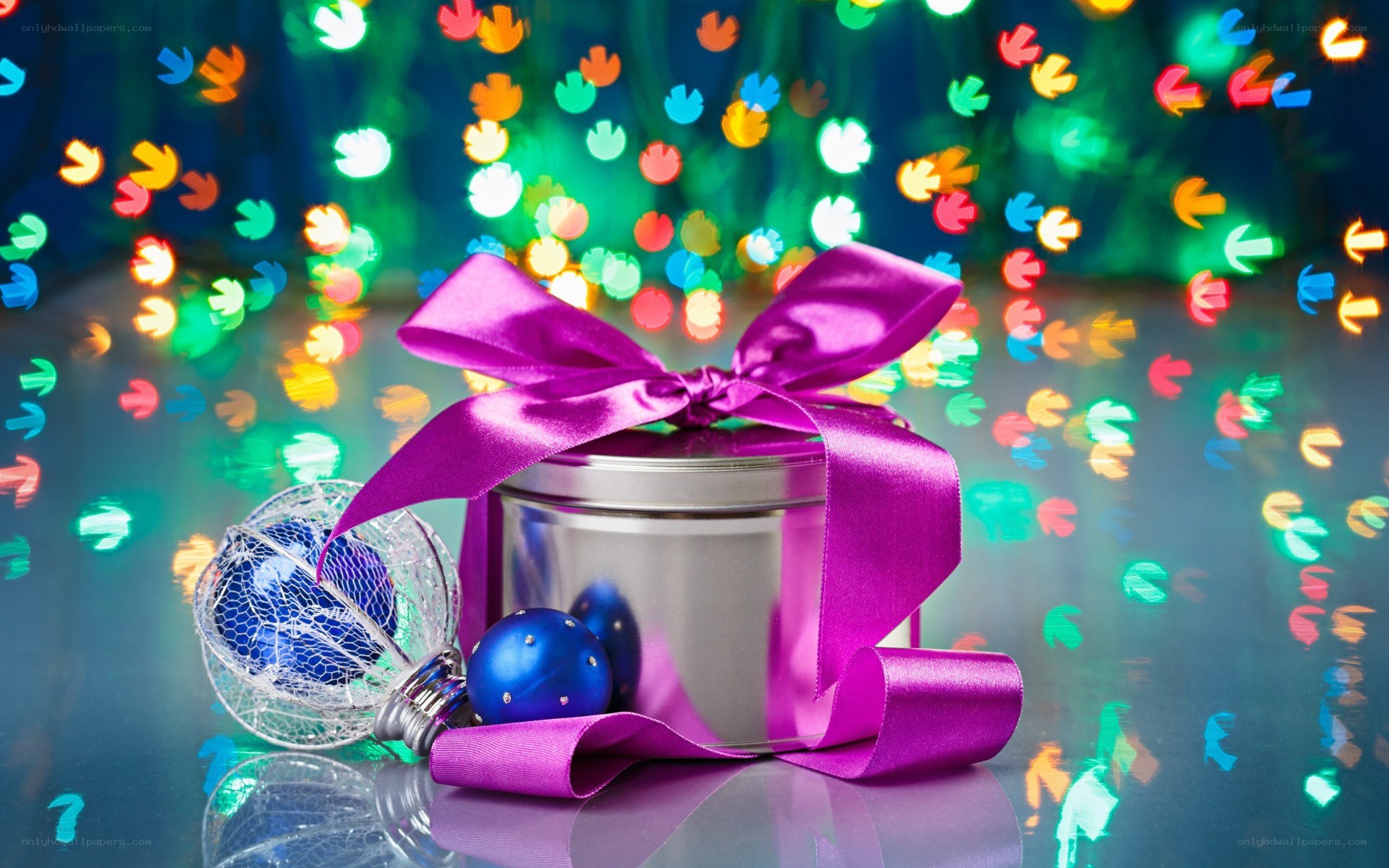 Christmas gift with ornaments