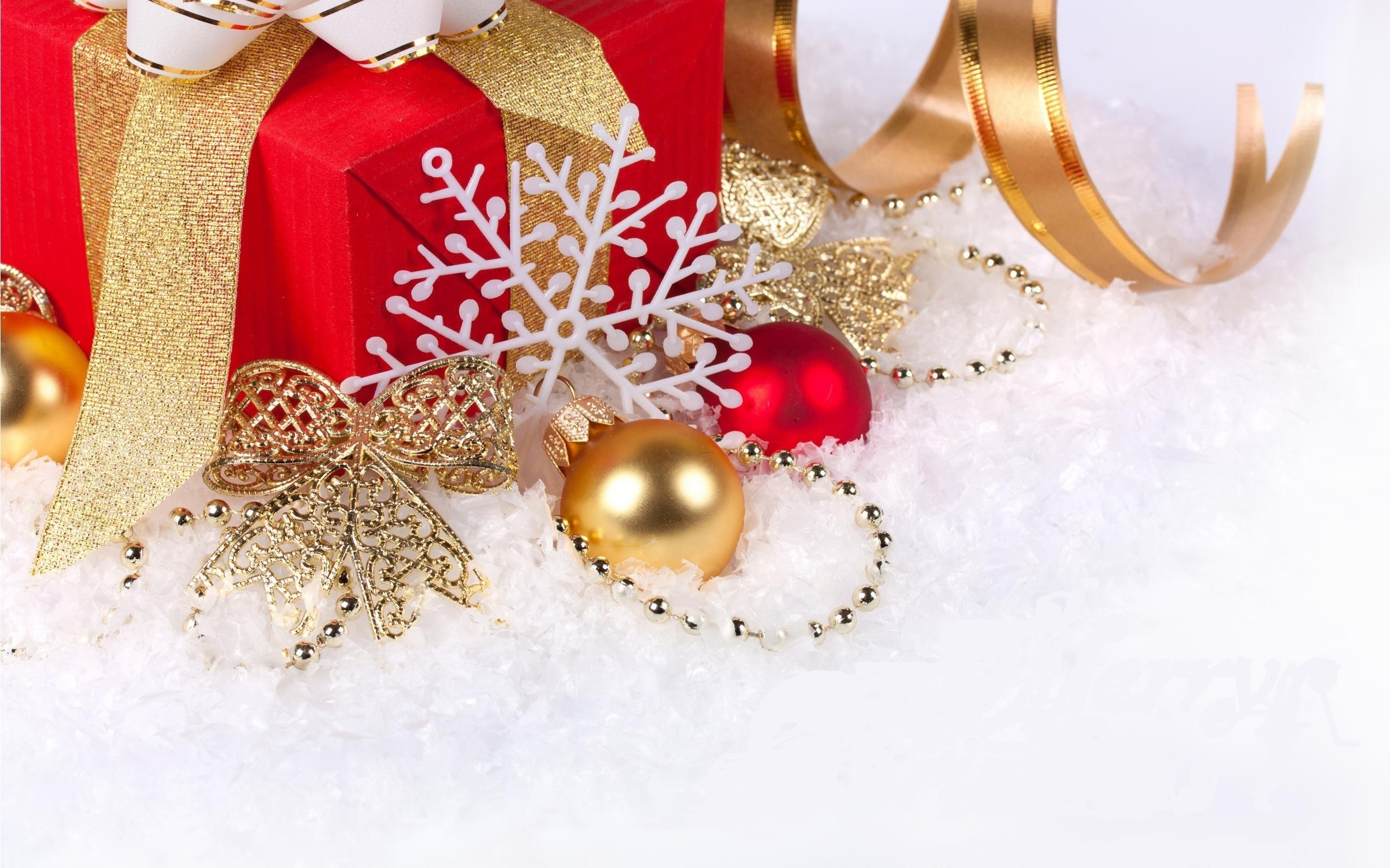 Christmas gift with ornaments