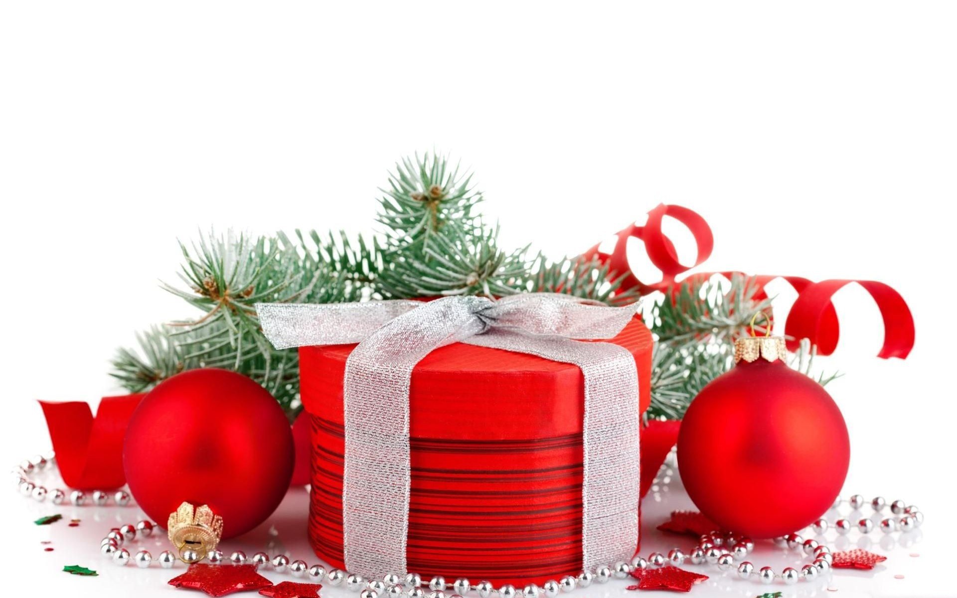 Christmas gift with ornaments