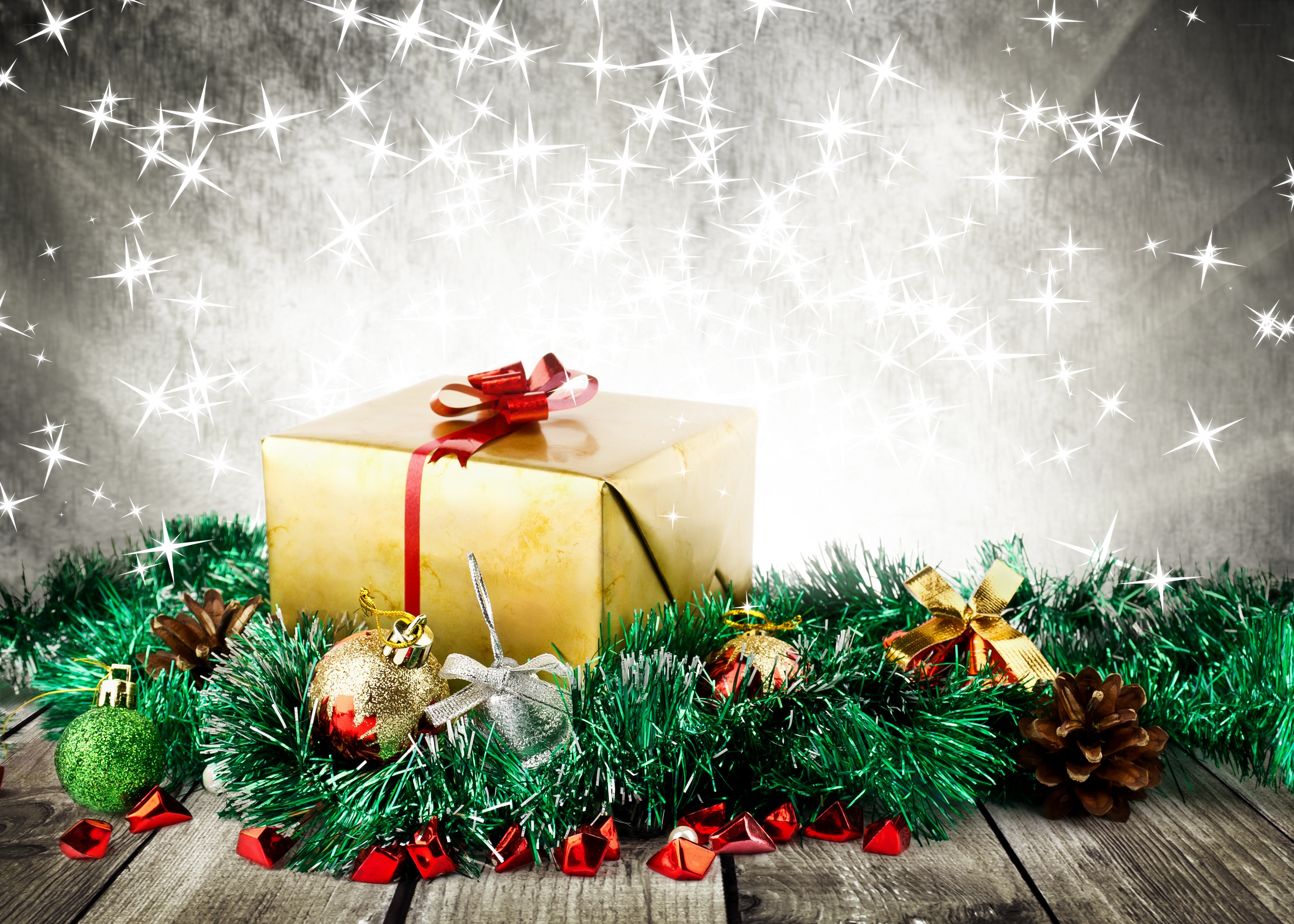 Christmas gift with ornaments
