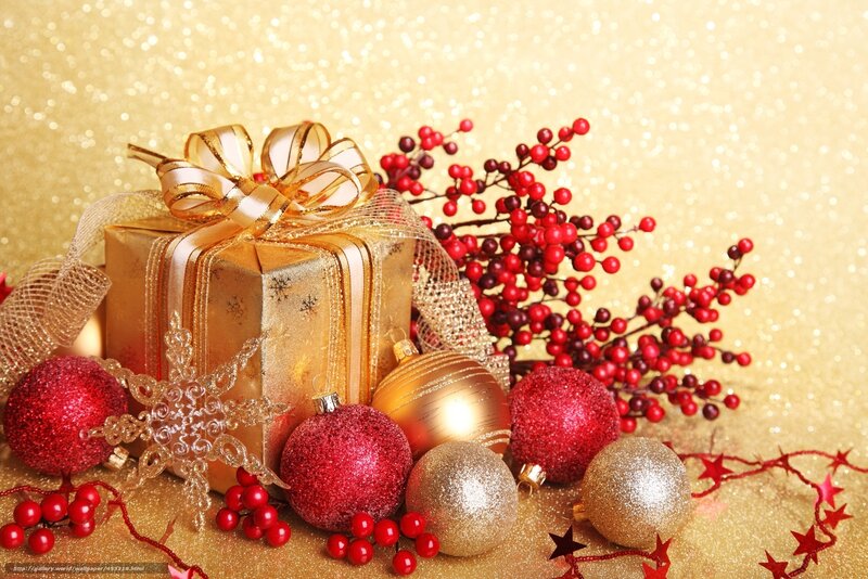 Christmas gift with ornaments