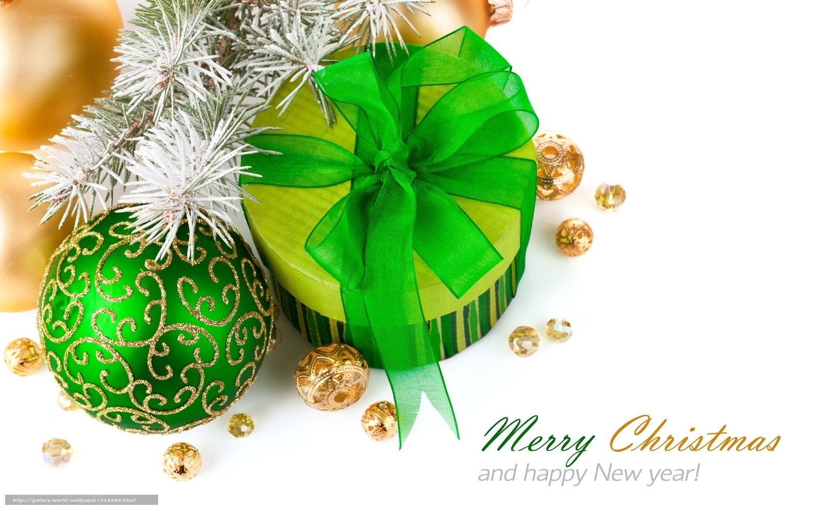 Christmas gift with ornaments