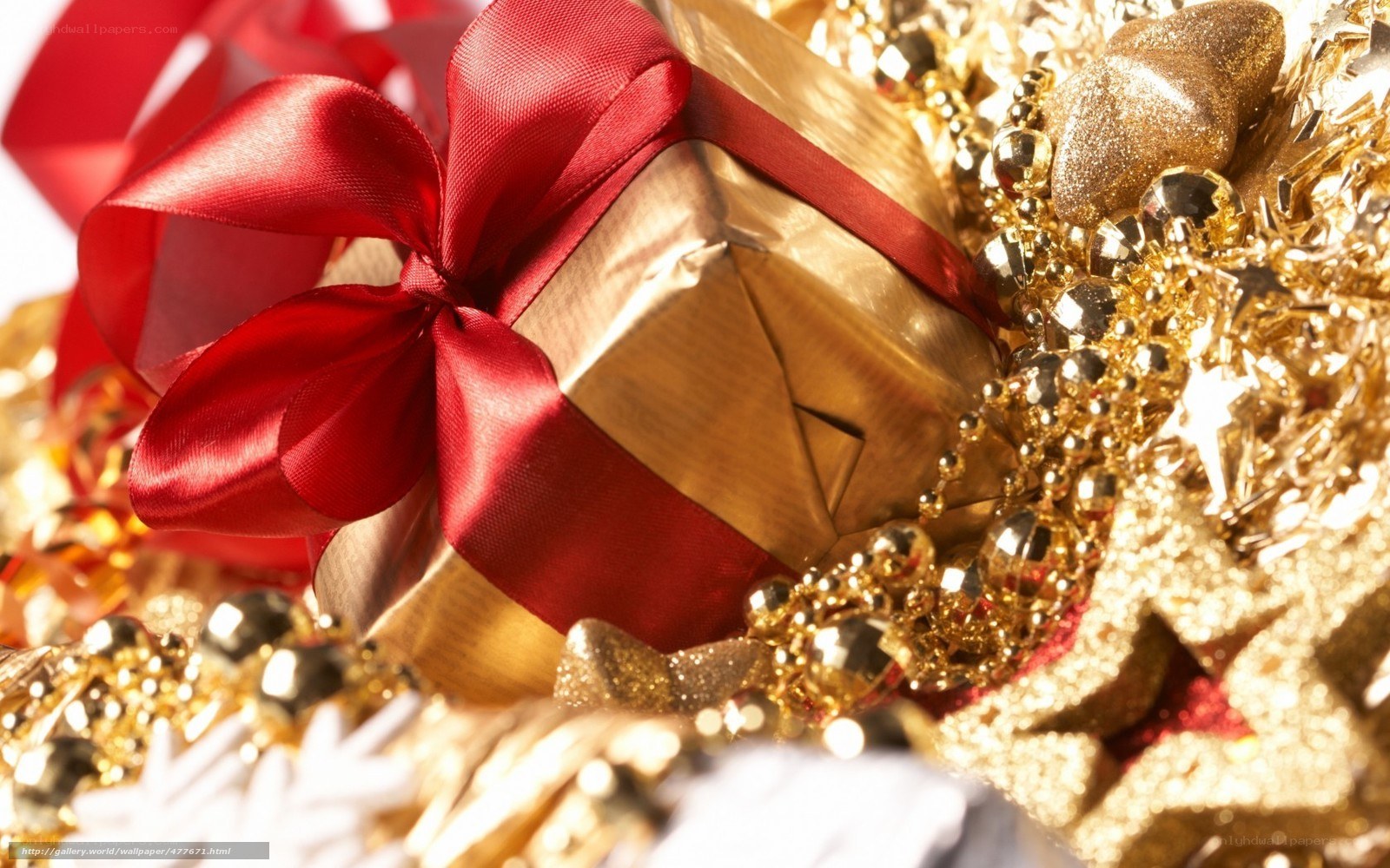 Christmas gift with red bow