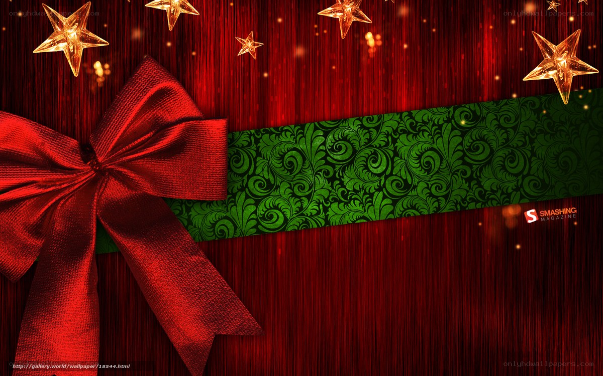 Christmas gift with red bow