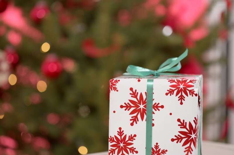 Christmas gift with tree