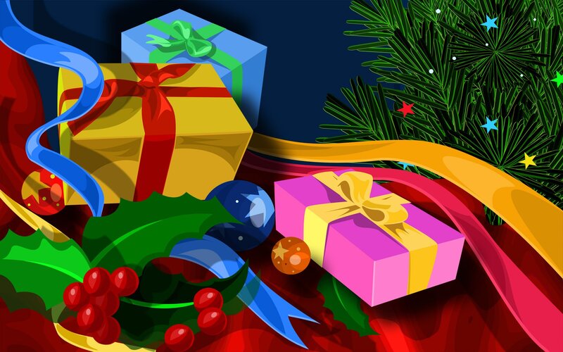Christmas gifts and decorations