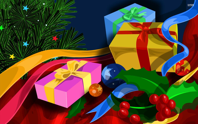 Christmas Gifts and Decorations — Red, Festive