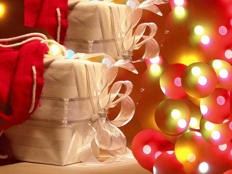 Christmas gifts and lights