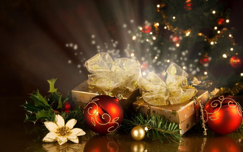 Christmas gifts and ornaments