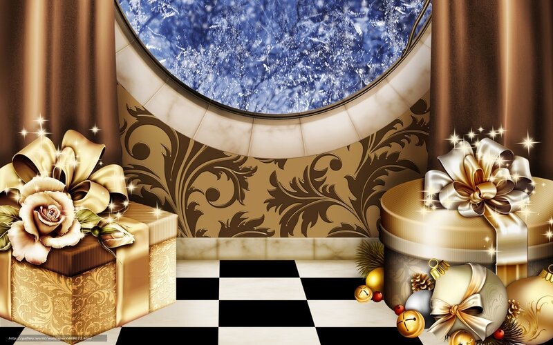 Christmas gifts in elegant room