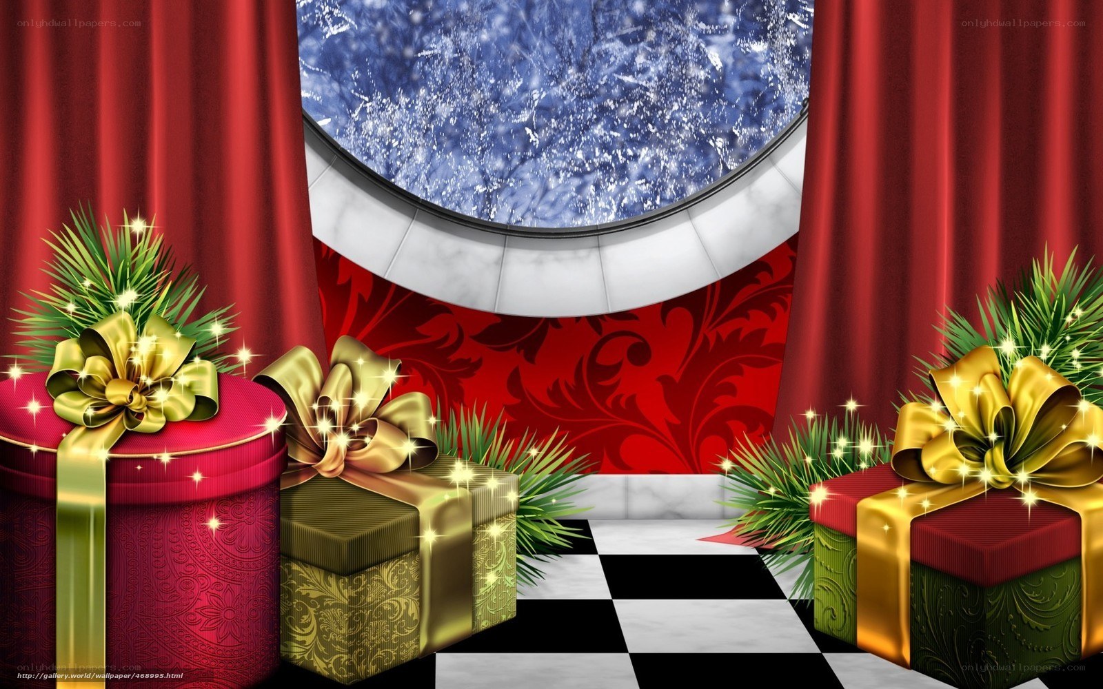 Christmas gifts stage scene