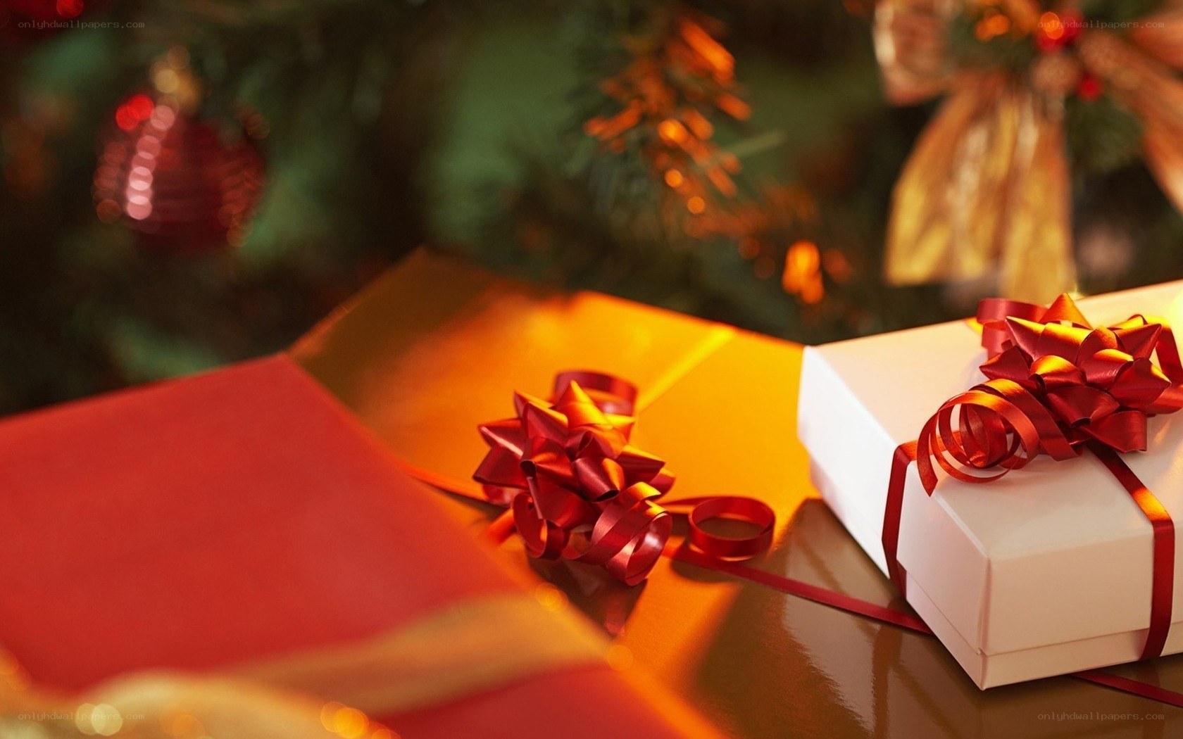 Christmas gifts under tree