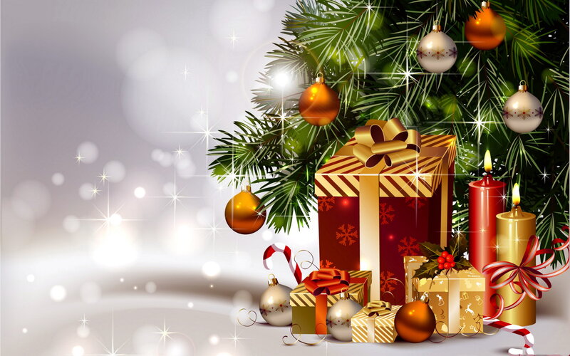 Christmas Gifts under Tree — Green
