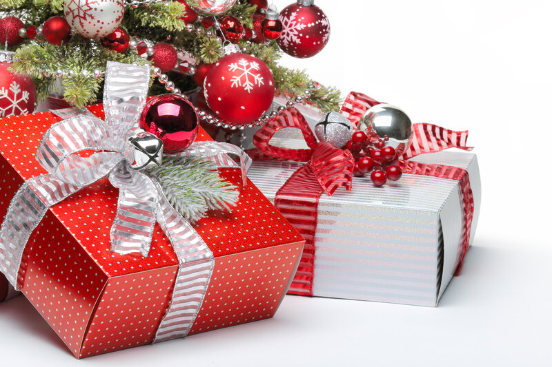 Christmas Gifts under Tree — Red, Festive, Winter